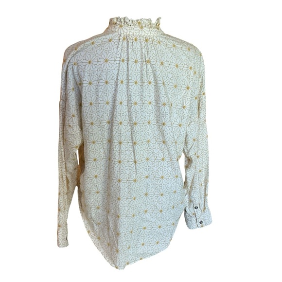 Pilcro Embroidered Ruffle Collar Button Blouse Size Small - Picture 4 of 10